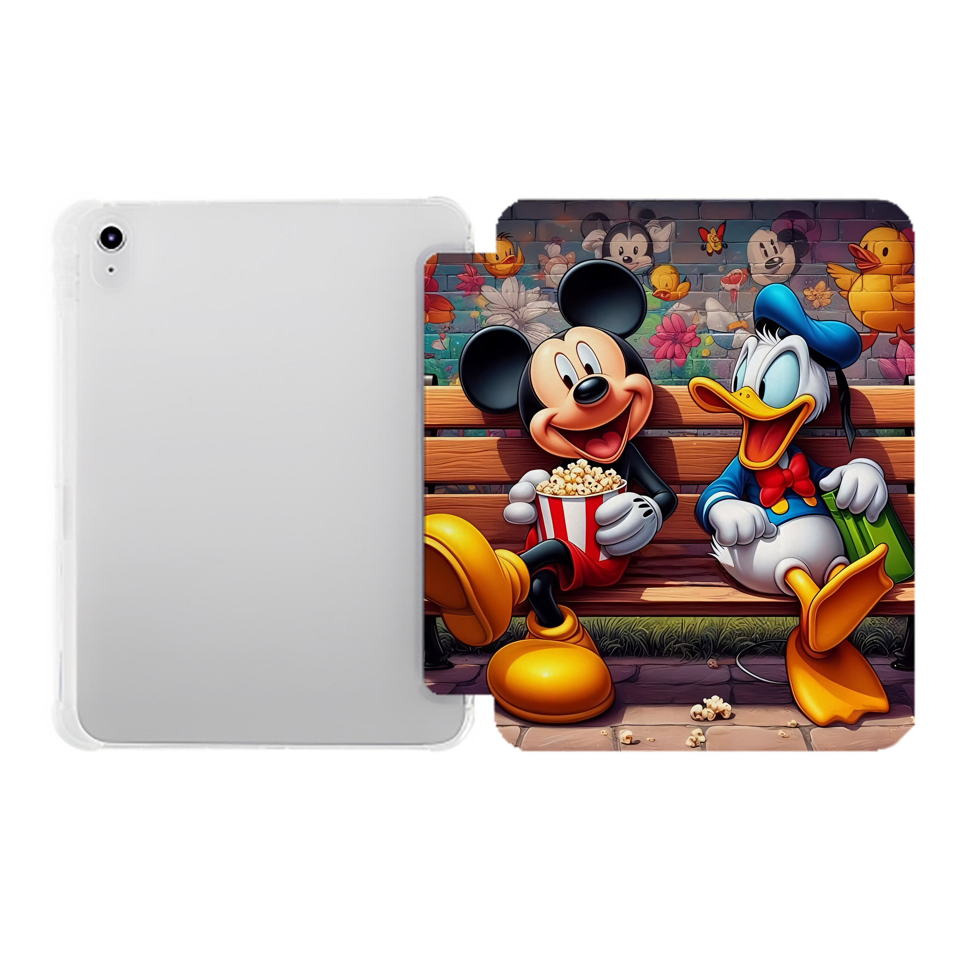 （画像用） ミッキーマウス Mickey Mouse IPad ケース ペン収納付き 三つ折りスタンド PUレザー×シリコン 対応機種9.5/10.5/10.9インチ